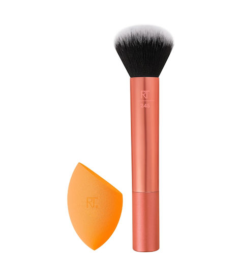 Real Professional Set with Makeup Brushes and Sponges for Powder 2pcs