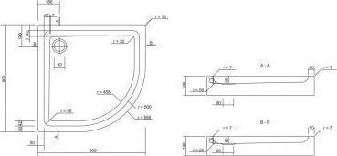 Cersanit Semicircular Shower Cabin with Sliding Door 90x90x90cm