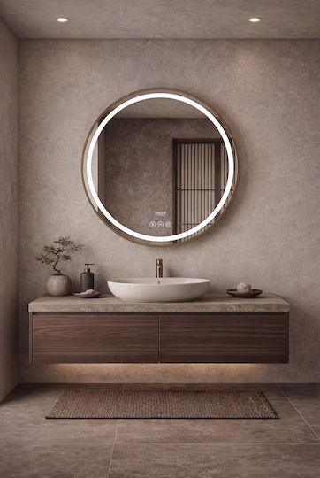 Naron Round Led Touch Metal 60x60cm Gold