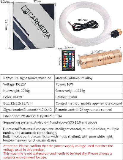 Ambient Light Carmedia Cmled Star Light 500