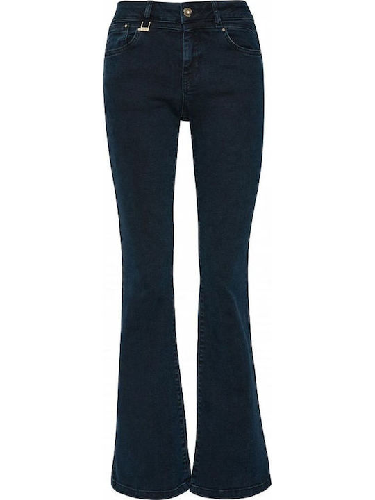 Pantaloni Jean Damă Cu Talie Joasă, Croială Bootcut