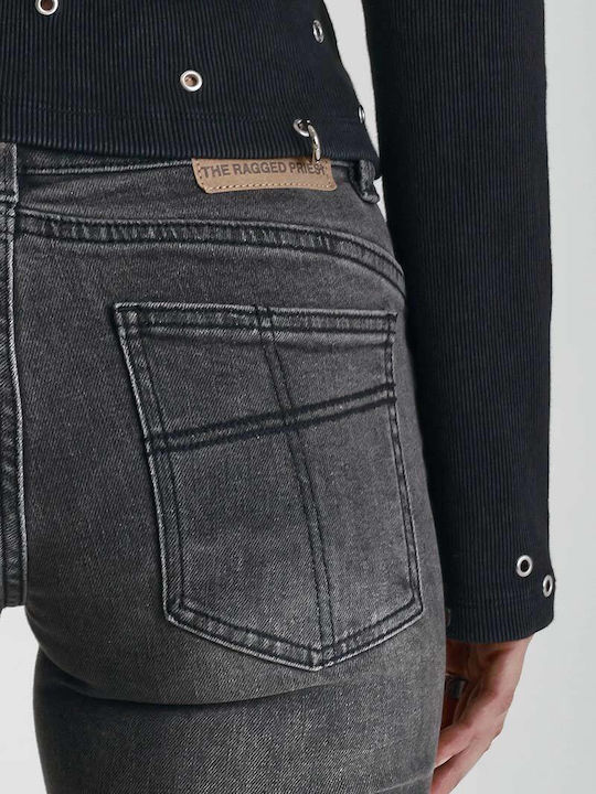 Pantaloni Jean Damă Cu Talie Joasă Cu Pantaloni Evazați În Croială Bootcut Gri