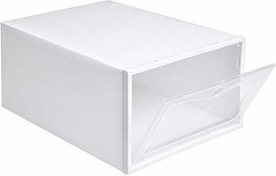 Пластмасова Кутия За Съхранение На Обувки В Бял Цвят 33x24x12cm 12 Бр
