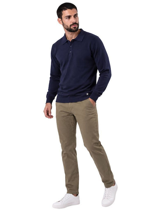 Herrenblusen Langarm Blau