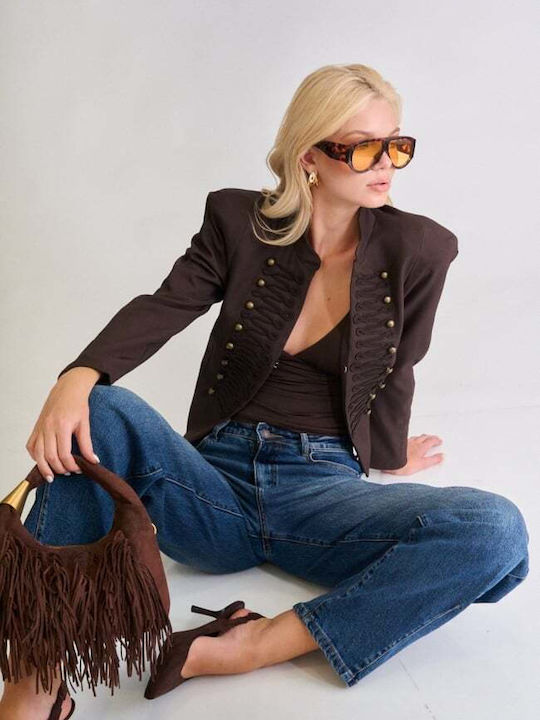 Decoro Women's Blazer Dark Brown