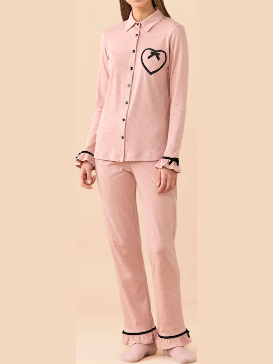 Noidinotte Winter Women's Pyjamas Set Pink Noidinotte Winter Women's Pyjamas Set Pink