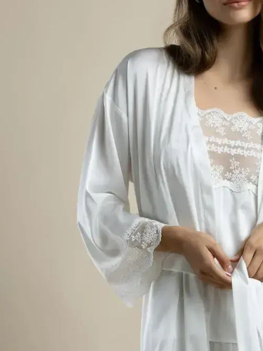 Admas Summer Bridal Women's Robe White
