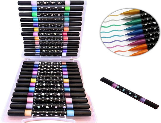 Zeichenstifte Mit Doppelspitze Mit Glitzer Set 24 Farben