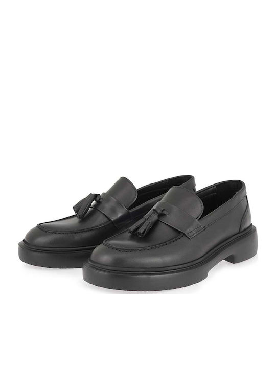 Δερμάτινα Ανδρικά Loafers σε Μαύρο Χρώμα