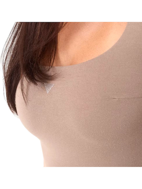 Guess Damen-Bodysuit Frauen Larissa Square Neck Longsleeve