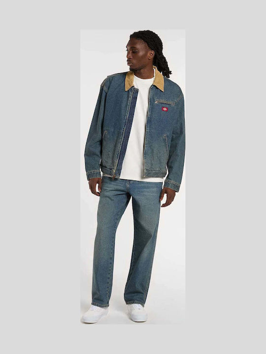 Men's Jeans Pants Relaxed Baggy Fit Khaki Tinted Blue