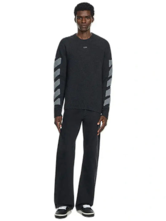 Off White Men's Slim Fit Stone Raw Black Jeans Pants