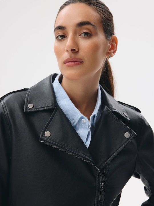 Lunika 264 Γυναικείο Biker Jacket Μαύρο