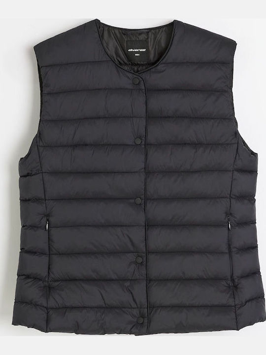 Women's Sleeveless Jacket for Spring/Autumn Black