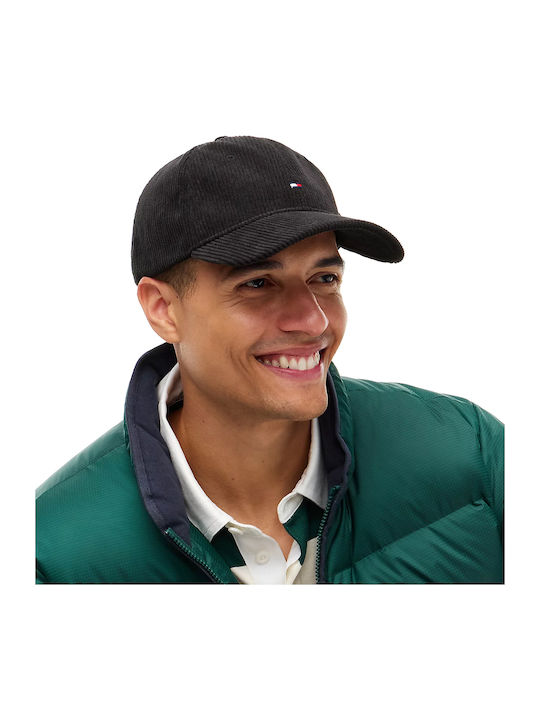 Tommy Hilfiger Tommy Jeans Кадифена Шапка С Лого Flag Baseball Cap Мъжки Черен Am0am14530-bds