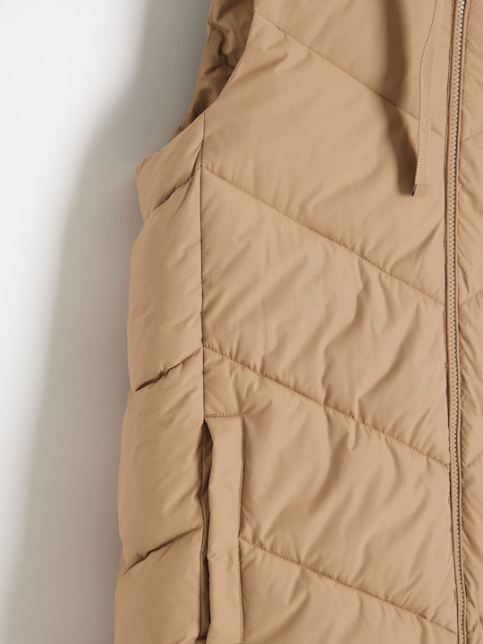 Lange Damenjacke für Frühling/Herbst Beige