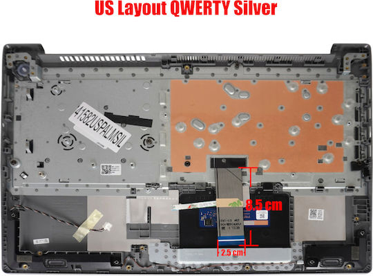 Tastatură Laptop Keyboard Palmrest Lenovo Ideapad 3-15ada05 81w1 3-15iml05 81wb 81wr 3-15are05 81w4 3-15iil05 81we 3-15igl05 81wq 5cb1d03689 US Argintiu Κωδ.41582uspalmsil