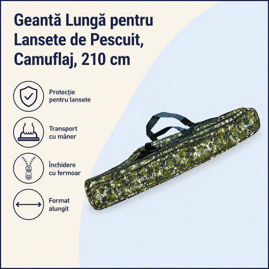 Lange Angelrutenkoffer Camouflage 210 Cm