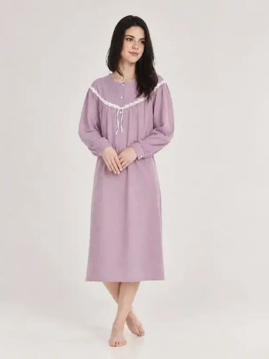 Primavera Winter Women's Nightgown Purple Apple Pink