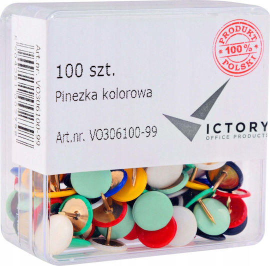 Victory Office Product Nadeln Gemischte Farben 100 Stück Kunststoffbehälter