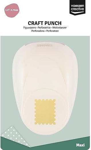 Perforator Decorativ Vaessen Creative Model Filatelic Poștal Dimensiune Tăiere 2.9 X 2.5 Cm Scrapbooking Felicitări Proiecte Creative Diy