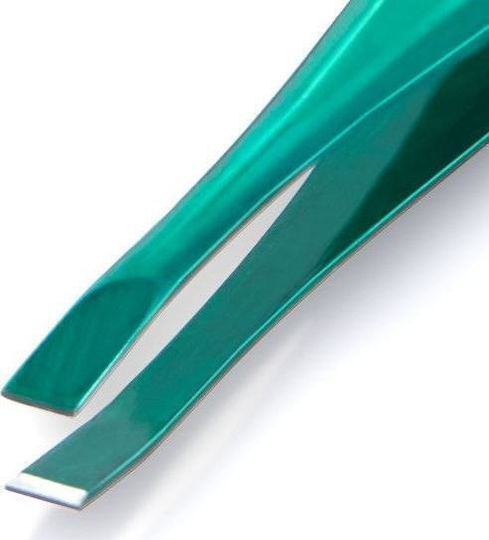Nghia Eyebrow Tweezer with Slanted Nose Green