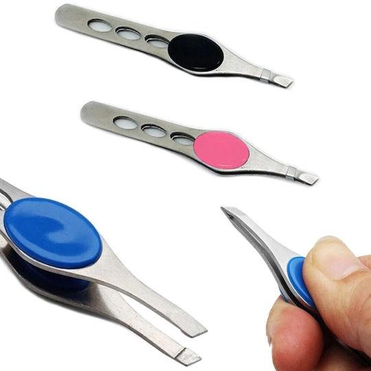 Augenbrauenpinzette mit Schräger Spitze Silber