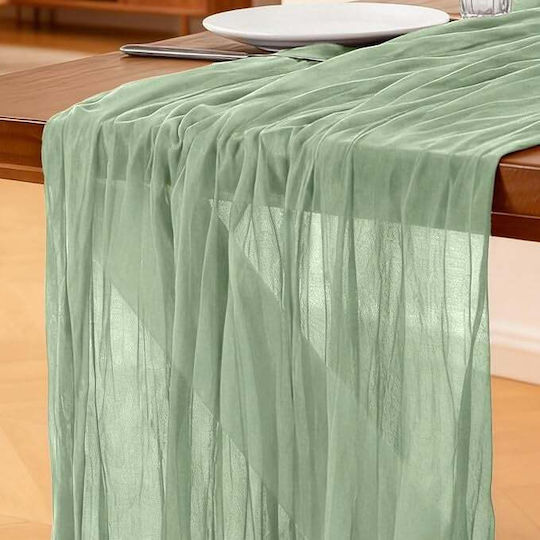 Runner Cheesecloth Salvie Verde 90x300 cm Runner Cheesecloth Salvie Verde 90x300 cm