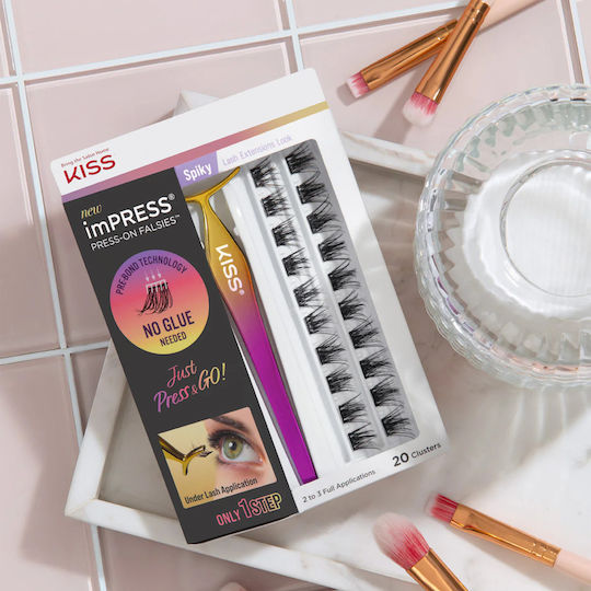 Kiss ImPRESS Kit Press-on Extensions Μαύρα 20τμχ