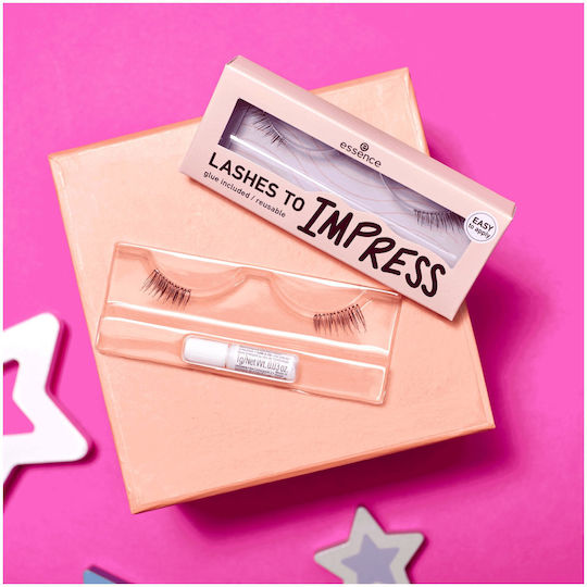 Essence Lashes To Impress Half Lashes 03 Μαύρες Half Lashes με Κόλλα