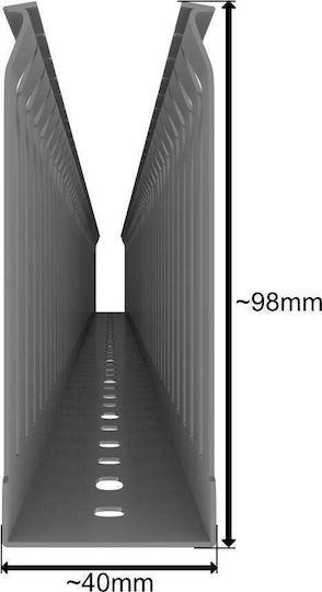 Elettrocanali Гребенов Кабелен Канал Капак 40x100 1 M Ec 8827