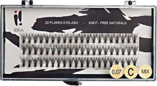 Ibra Tufts False Eyelashes Double Knot-free 0.07 C-mix 60 Pcs