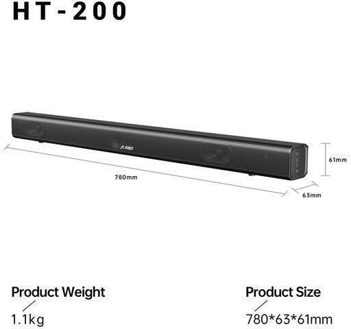 Fenda Саундбар HT-200 Саундбар 2.0 Bluetooth 30W с Дистанционно