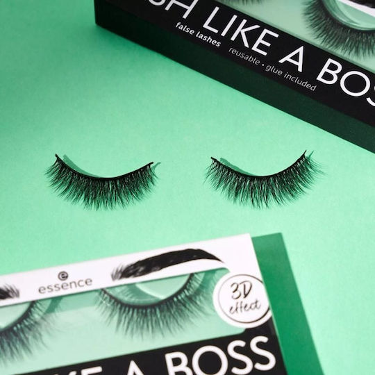 Essence Like A Boss Мигли 04 Черни Зашеметяващи с Лепило