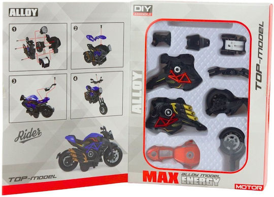 Метална Моторна Колело Leantoys Diy Сглобяване 1:14 Черно-Червено
