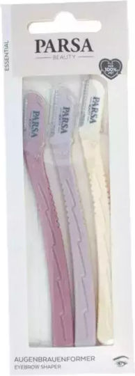 Parsa Eyebrow Shaper Ξυραφάκι Φρυδιών Ροζ 3τμχ