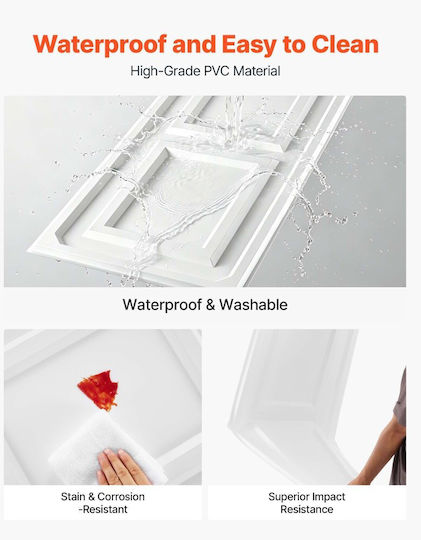 3D Wall Panels from PVC with Glue Paintable White 60.5x121.5cm 12 Pieces