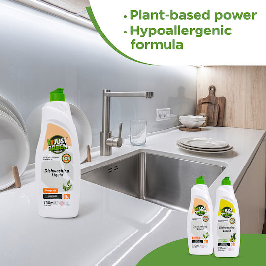 Just Green Organic Orange Oil Washing-Up Liquids 750ml