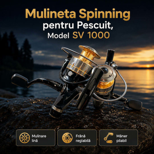 1000 Mulinetă de pescuit pentru Spinning