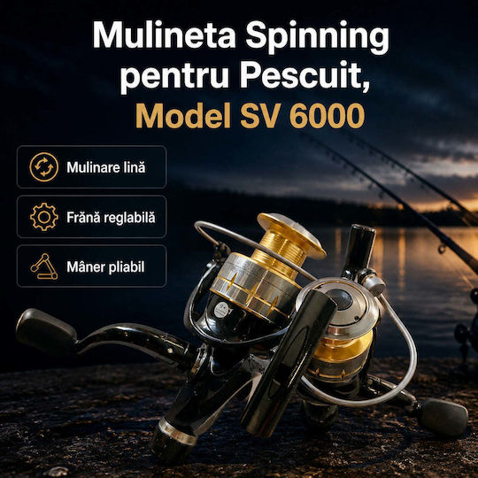 6000 Mulinetă de pescuit pentru Spinning