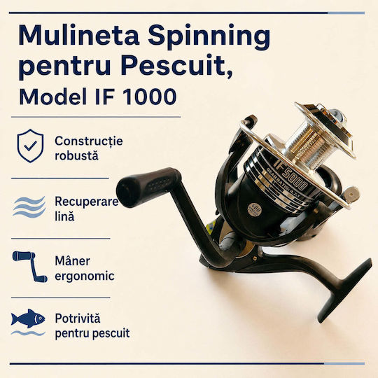 1000 Mulinetă de pescuit pentru Spinning