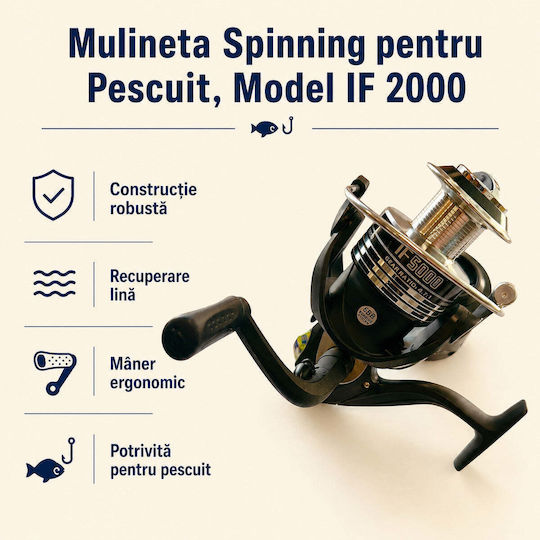 2000 Mulinetă de pescuit pentru Spinning