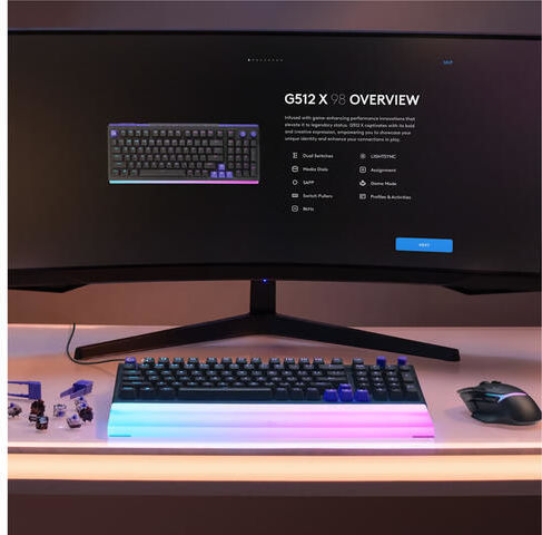 Logitech G512X Gaming Μηχανικό Πληκτρολόγιο 98% με RGB φωτισμό (Αγγλικό US)