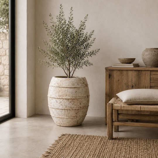 Artekko Concrete Flower Pot Beige 41x41x45.5cm