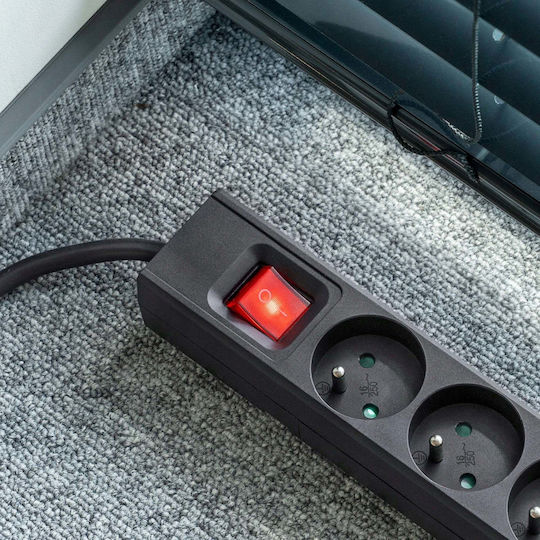 Rebel Power Strip 4 Sockets with Switch and 3m Cable France (Type E)