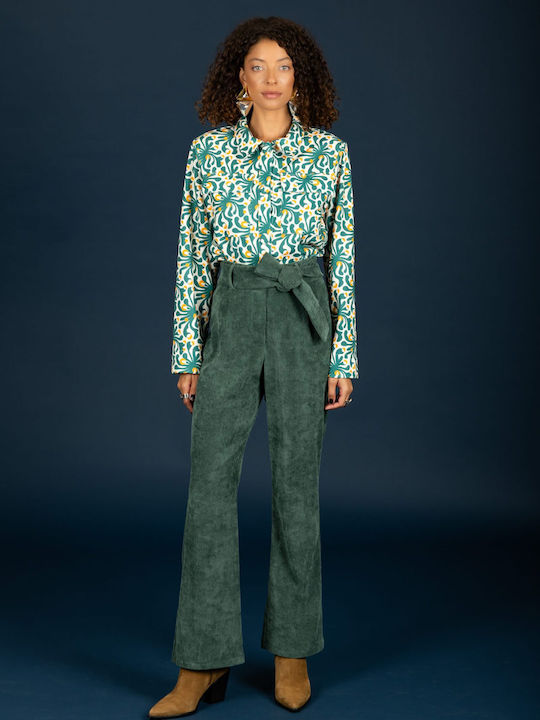 Women's Fabric Trousers Forest