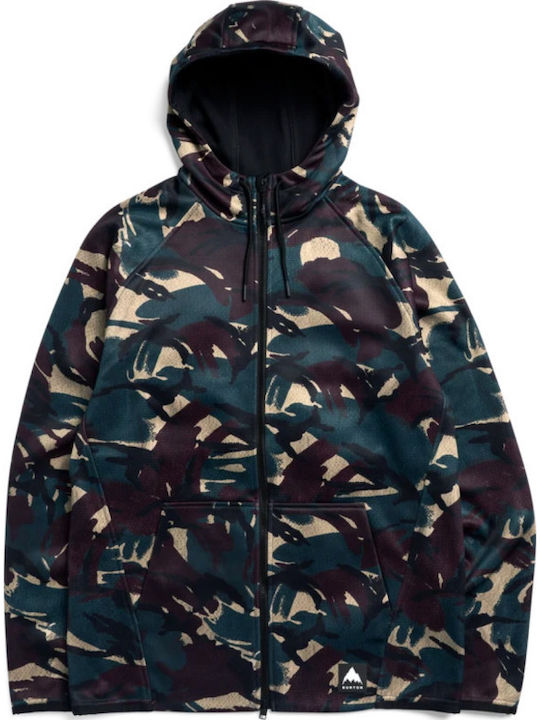 Herren Fleecejacke mit Kapuze Seersucker Camo