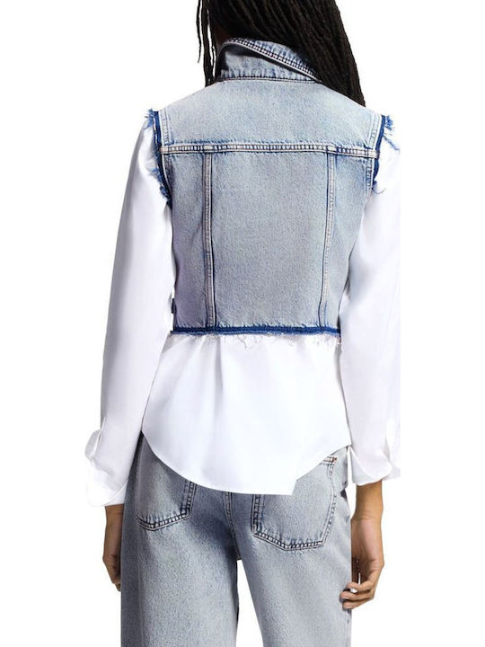 Crop Women's Jean Jacket Blue