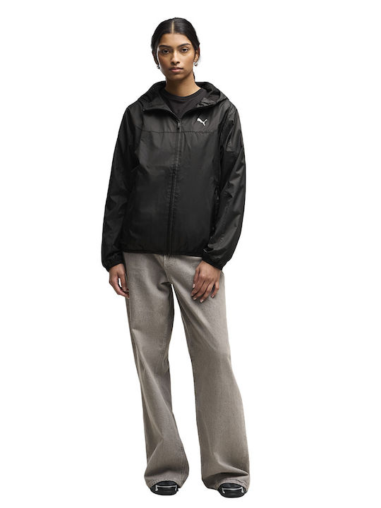 Women's Sports Windproof Black Jacket
