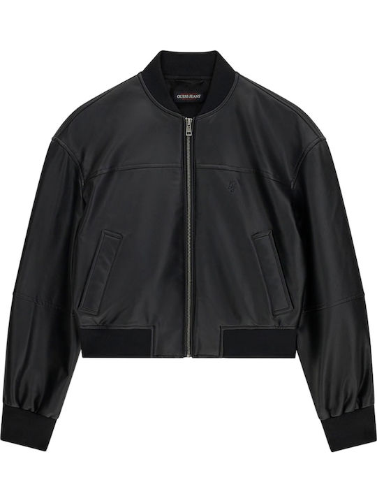 Damen Bomber Jacke Schwarz